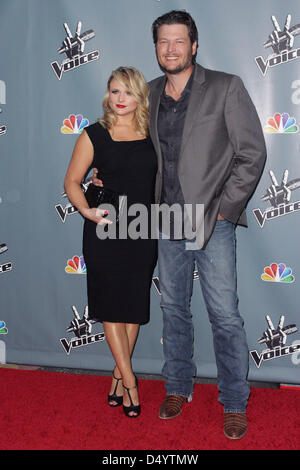 Los Angeles, Californie, États-Unis 20 mars 2013. Blake Shelton, Miranda Lambert arrivent à NBC's ''La voix'' Saison 4 Premiere3 à TLC Chinese Theatre, Los Angeles. Image Crédit : Crédit : TLeopold ZUMAPRESS.com/Alamy/Photos/Globe Live News Banque D'Images