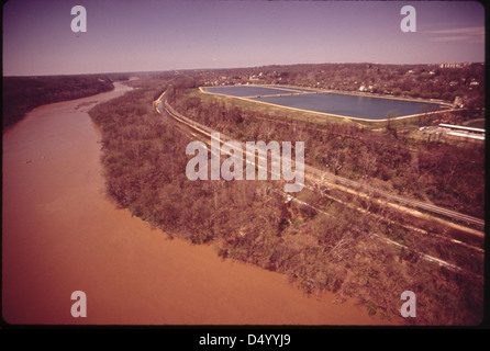 La Dalécarlie, réservoir et de la rivière Potomac, Avril 1973 Banque D'Images
