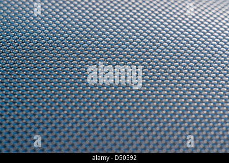 Abstract full frame pattern montrant une grille en métal dans les tons bleus Banque D'Images