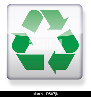 Logo de recyclage comme une icône de l'application. Chemin de détourage inclus. Banque D'Images