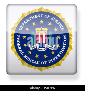 Joint du FBI comme une icône de l'application. Chemin de détourage inclus. Banque D'Images