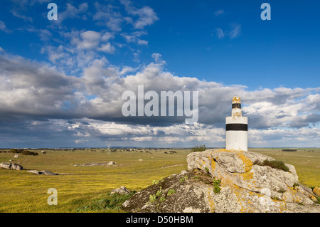 Point de triangulation dans la plaine de l'Alentejo, Portugal Banque D'Images