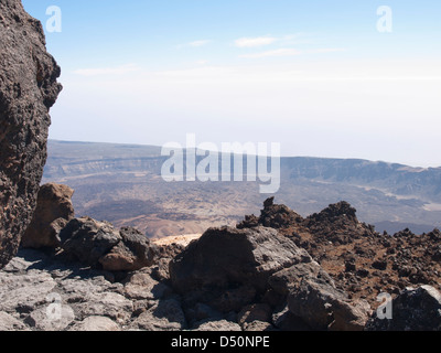 Canadas de Teide , partie de la caldeira vus de près du haut de la plus haute montagne, à Tenerife Banque D'Images