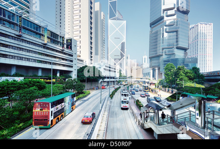 L'architecture moderne sur l'île de Hong Kong. Banque D'Images