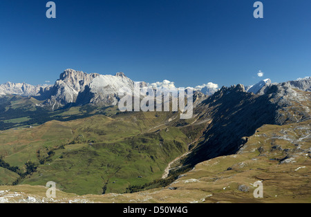 Compatsch, Italie, vue depuis le point culminant du massif du Sciliar Banque D'Images