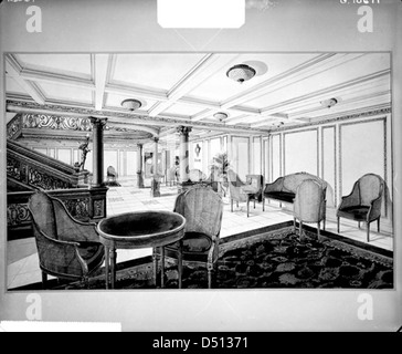 Restaurant de première classe, salle de réception sur le 'Titanic' Banque D'Images