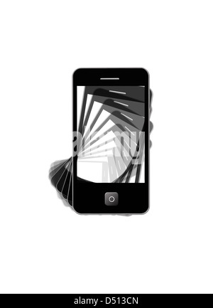 Image de téléphone mobile moderne avec des ombres noires Banque D'Images