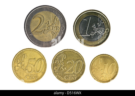 Euro coin isolated on white Banque D'Images