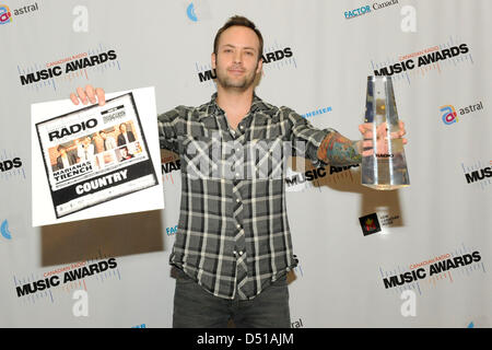 Le 20 mars 2013. Toronto, Canada. Prix de la musique de la Radio Canadienne Salle de presse photo. En photo, Dallas Smith. (DCP/BPF/N8N) Banque D'Images