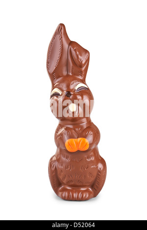 Chocolat de pâques bunny sur fond blanc Banque D'Images