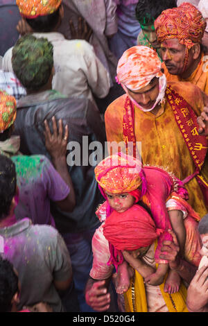 Holi à Barsana, Mathura, Uttar Pradesh, Inde Banque D'Images