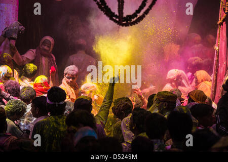 Holi à Barsana, Mathura, Uttar Pradesh, Inde Banque D'Images