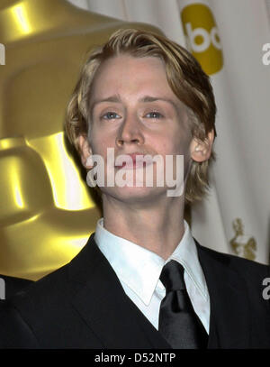 L'acteur Macaulay Culkin nous pose dans la salle de presse au cours de la 82e Conférence annuelle de l'Academy Awards au Kodak Theatre à Hollywood, USA, 07 mars 2010. Les oscars sont attribués pour les efforts individuels ou collectifs en cinématographie dans jusqu'à 25 catégories. Photo : HUBERT BOESL Banque D'Images