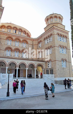 Monastère de la Sainte Trinité sur l'île d'Aegina dans le golfe Saronique, Grèce Banque D'Images