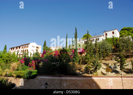 Monastère de la Sainte Trinité sur l'île d'Aegina dans le golfe Saronique, Grèce Banque D'Images