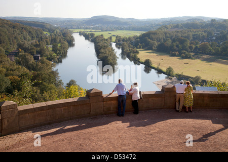 Witten, Allemagne, vue depuis le Berger dans la vallée de la Ruhr Memorial Banque D'Images