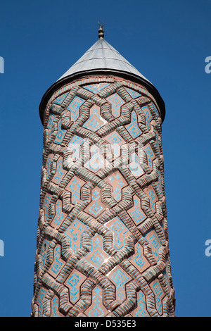 Minaret, madrasa yakutiye, ville d'Erzurum, l'Anatolie orientale, la Turquie, l'Asie Banque D'Images