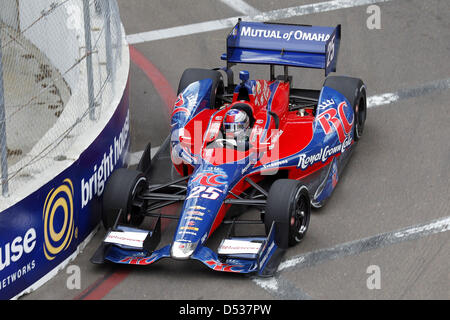 St Petersburg, Floride, USA. 22 mars 2013. Rpond Indycar 1 ,Rue de Saint-pétersbourg,St.Petersburg, Floride, du 22 au 24 mars 2013, Marco Andretti, Andretti Autosport (Image Crédit : Crédit : Ron Bijlsma/ZUMAPRESS.com/Alamy Live News) Banque D'Images