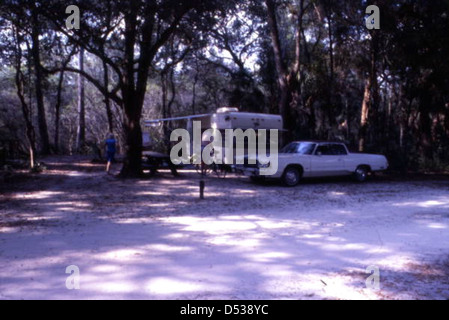 Vue montrant la zone de camping à la Hillsborough River State Park : Thonotosassa, Floride Banque D'Images