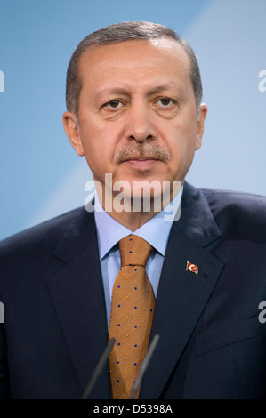 Berlin, Allemagne, Premier Ministre de Turquie, Recep Tayyip Erdogan, l'AKP Banque D'Images