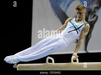 Liverpool, Royaume-Uni. 22 mars 2013. Championnats britannique Liverpool Echo Arena 22.3.13 Mens U16 /u18 Championnat Britannique Junior .Jay Thompson Crédit : ALAN EDWARDS / Alamy Live News Banque D'Images