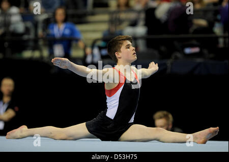 Liverpool, Royaume-Uni. 22 mars 2013. Championnats britannique Liverpool Echo Arena 22.3.13 Mens U16 /u18 Championnat Britannique Junior .Jamie Carpenter Crédit : ALAN EDWARDS / Alamy Live News Banque D'Images