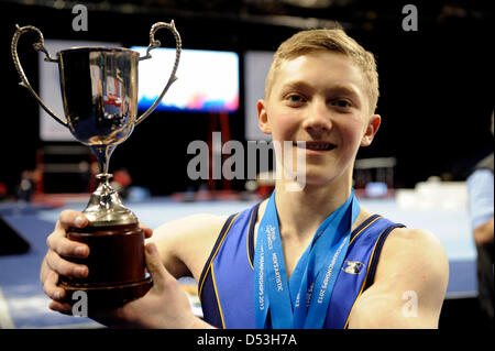 Liverpool, Royaume-Uni. 22 mars 2013. Championnats britannique Liverpool Echo Arena 22.3.13 Mens U16 /u18 Championnat Britannique Junior. Nil Wilson Champion U18 Crédit : ALAN EDWARDS / Alamy Live News Banque D'Images