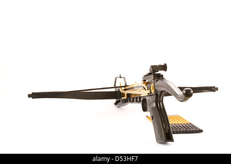 Crossbow isolé sur fond blanc Banque D'Images