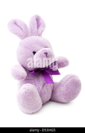 Jouets : petit lapin rose ou lilas, isolé sur fond blanc voir des images similaires dans mon portefeuille : Banque D'Images