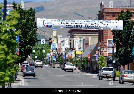 Le centre-ville de Hood River, Oregon. Banque D'Images