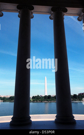 Un obélisque sur Washington Monument National Mall de Jefferson Memorial Washington DC USA, Banque D'Images