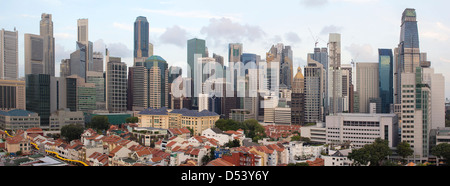 Singapore City Skyline Panorama de jour et de Chinatown Banque D'Images