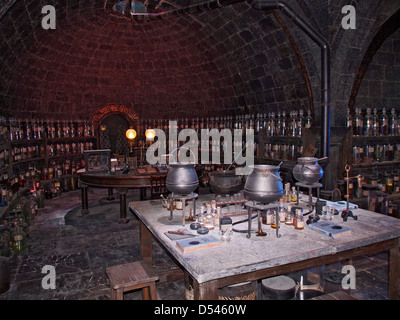 La classe de Harry Potter en arrière lot tour à Warner Brothers Studio UK. Banque D'Images