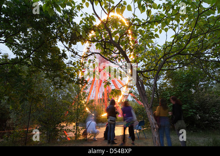 Berlin, Allemagne, le wiedereroeffnete temporaire Spree Park dans Berlin-Plänterwald Banque D'Images