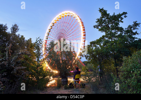 Berlin, Allemagne, le wiedereroeffnete temporaire Spree Park dans Berlin-Plänterwald Banque D'Images