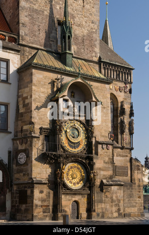 Horloge astronomique, Place de la Vieille Ville, Prague, République Tchèque Banque D'Images