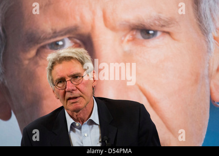 Harrison Ford Acteur parle pendant un événement pilotes civils sur la colline du Capitole à Washington, DC. Banque D'Images