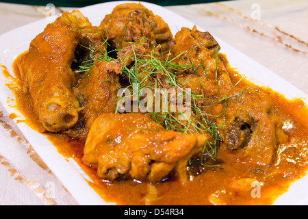 Nyonya Curry de poulet Peranakan Kapitan lave closeup Banque D'Images