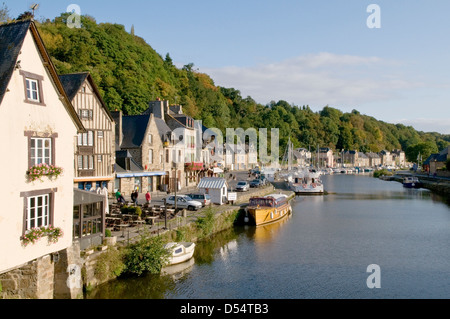 Rance au Port De Dinan, Bretagne, France Banque D'Images