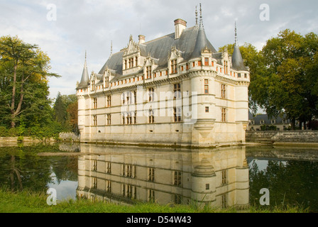 Chateau d'Azay-Le-Rideau, Azay-Le-Rideau, vallée de la Loire, France Banque D'Images