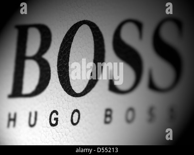 Logo Hugo Boss avec selective focus sur les lettres rendez-vous Banque D'Images