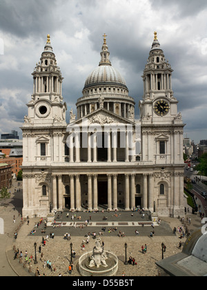 Saint Paul's Cathedral, London, West avant. Banque D'Images