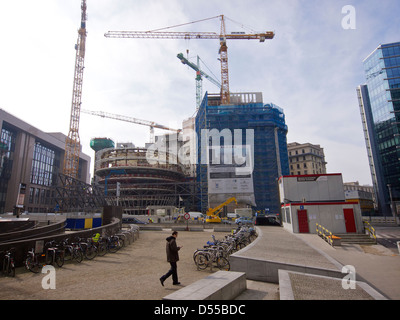 Nouveau bâtiment du Conseil de l'Europe en construction à Bruxelles, Belgique Banque D'Images