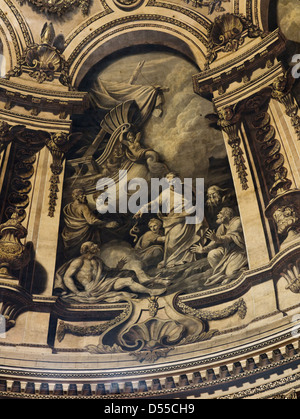 Saint Paul's Cathedral Dome peinture naufrage à Malte Banque D'Images