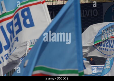 23 mars 2013 rassemblement de soutien pro Silvio Berlusconi sur la Piazza del popolo, Rome, Italie Banque D'Images