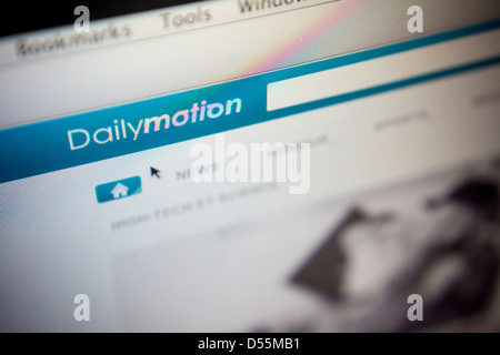 La langue française site Internet de Dailymotion, une vidéo en ligne site appartenant à France Telecom Banque D'Images