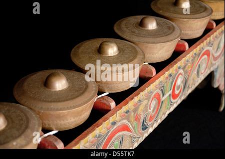 Close-up of Southeast Asian Kulintang instrument. Banque D'Images