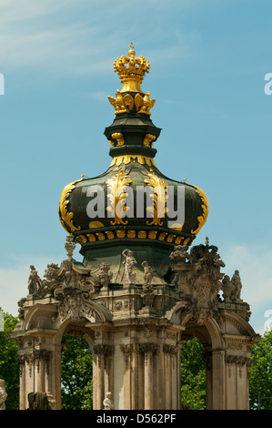 La porte de la Couronne, le palais Zwinger, Dresde, Saxe, Allemagne Banque D'Images