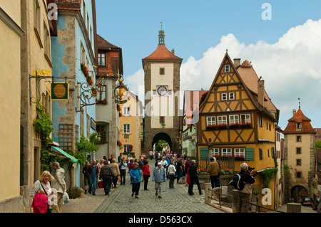 Plonlein, Rothenburg ob der Tauber, Franconia, Allemagne Banque D'Images