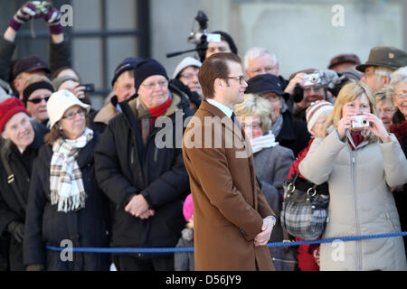 Daniel Westling (C), fiancé de la Princesse Victoria de Suède, au Palais Royal de Stockholm, Suède, le 12 mars 2010. Photo : Patrick van Katwijk Banque D'Images